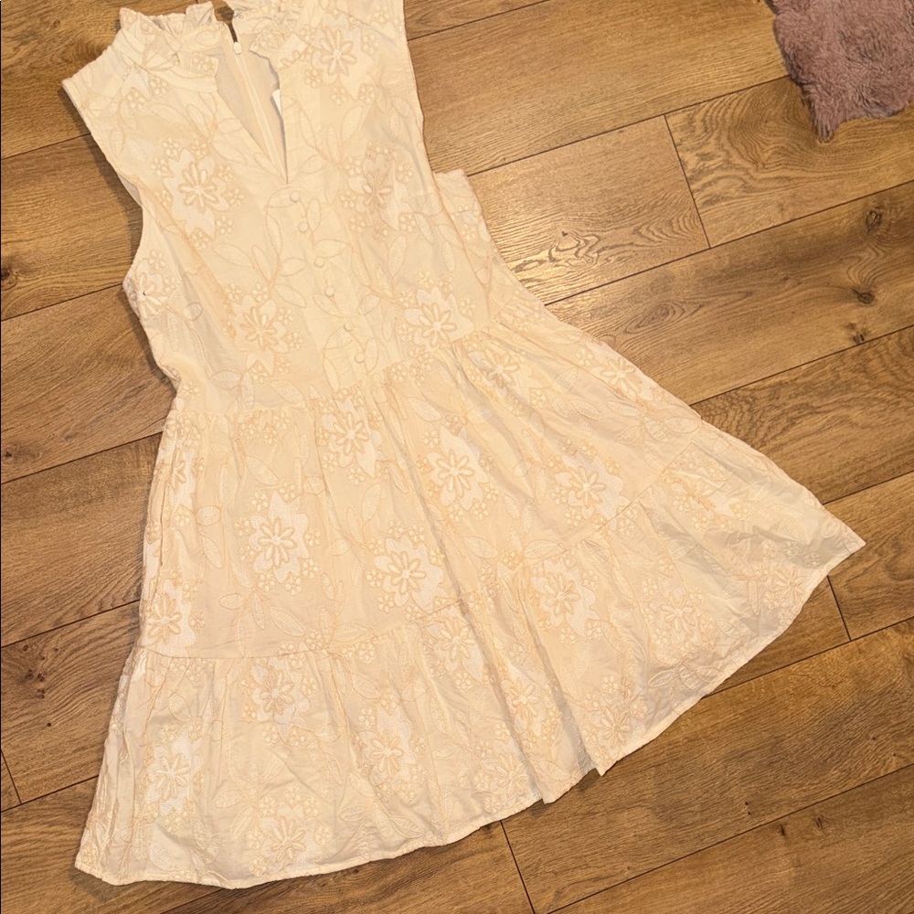 Fate Cream Floral Mini Dress